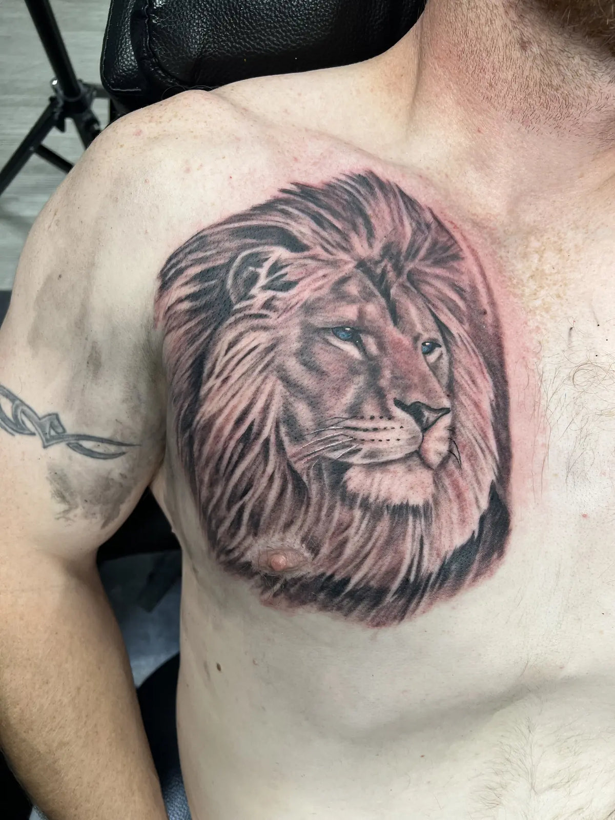 Lion Chest Tattoo
