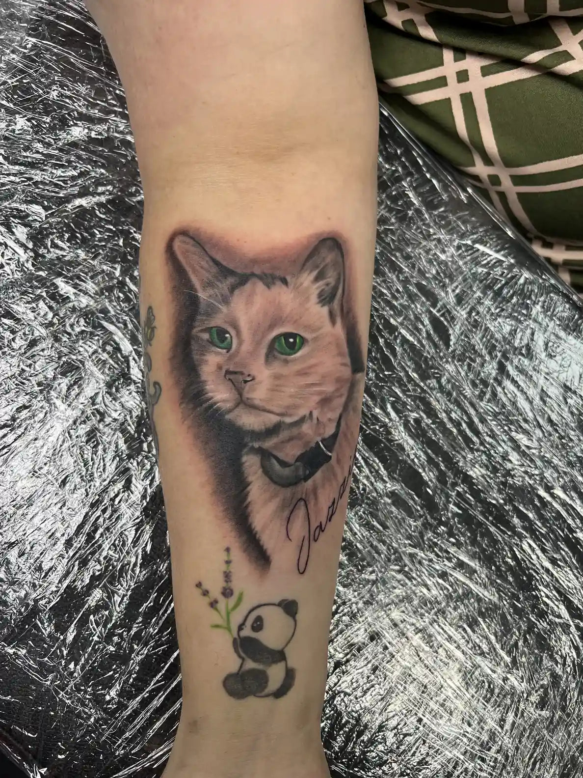 Cat Portrait Forearm Tattoo