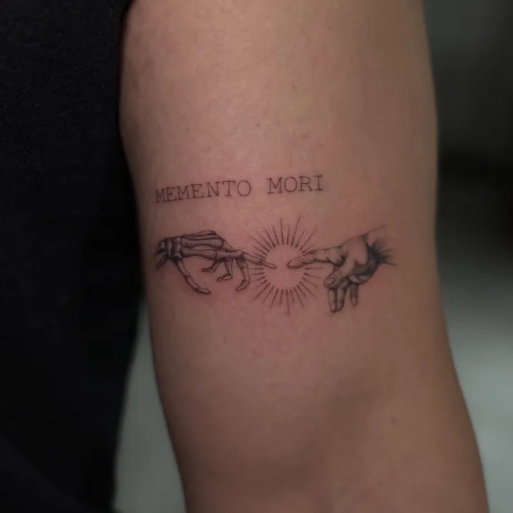 Memento Mori Fine Line Tattoo