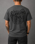 Slanging Ink Tattoo Premium Heavyweight Gray T-Shirt