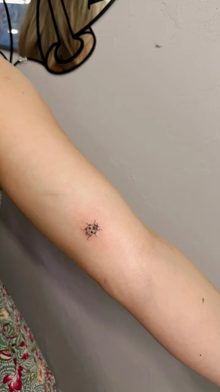 Tiny Ladybug Minimalist Tattoo